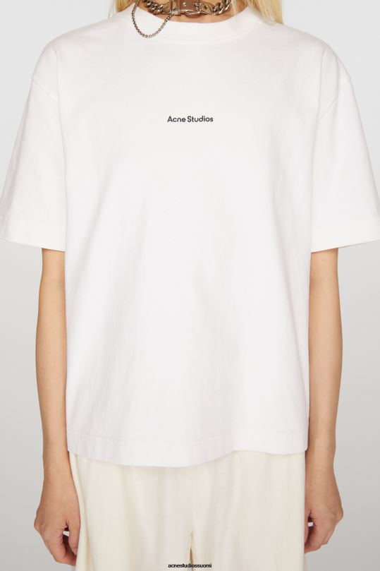 Acne Studios vaatteet optinen valkoinen 0VF2B201 logollinen t-paita