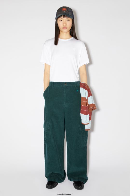 Acne Studios vaatteet optinen valkoinen 0VF2B205 pyöreä kaula-aukkoinen t-paita - normaali istuvuus unisex