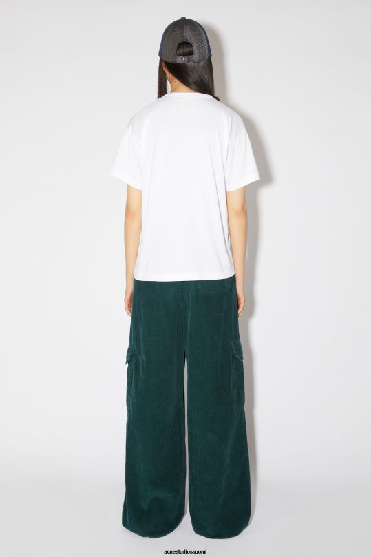 Acne Studios vaatteet optinen valkoinen 0VF2B205 pyöreä kaula-aukkoinen t-paita - normaali istuvuus unisex