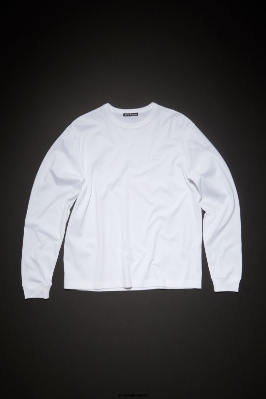 Acne Studios vaatteet optinen valkoinen 0VF2B208 pitkähihainen t-paita - normaali istuvuus unisex