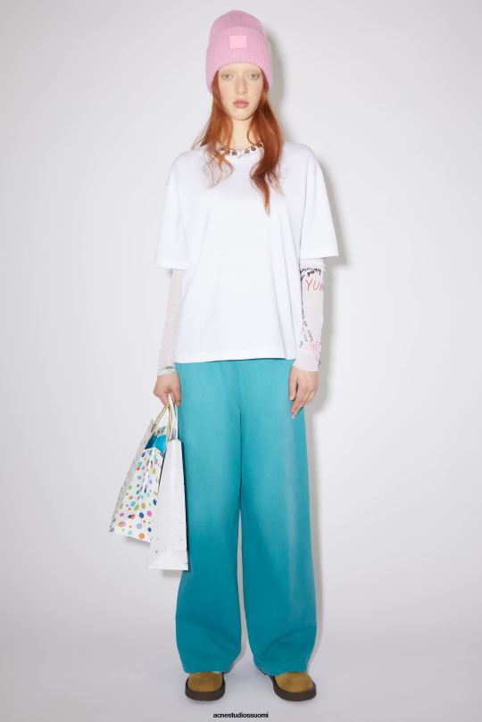 Acne Studios vaatteet optinen valkoinen 0VF2B214 pyöreä kaula-aukkoinen t-paita - rento istuvuus unisex