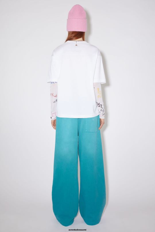 Acne Studios vaatteet optinen valkoinen 0VF2B214 pyöreä kaula-aukkoinen t-paita - rento istuvuus unisex