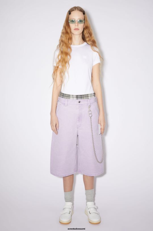 Acne Studios vaatteet optinen valkoinen 0VF2B215 pyöreäkauluksinen t-paita - istuva unisex