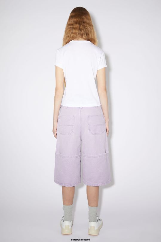 Acne Studios vaatteet optinen valkoinen 0VF2B215 pyöreäkauluksinen t-paita - istuva unisex