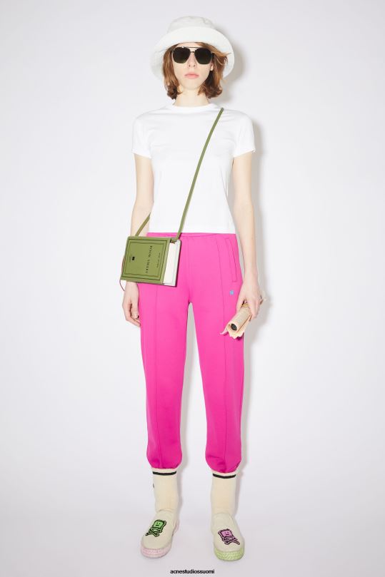 Acne Studios vaatteet optinen valkoinen 0VF2B420 pyöreäkauluksinen t-paita - istuva unisex