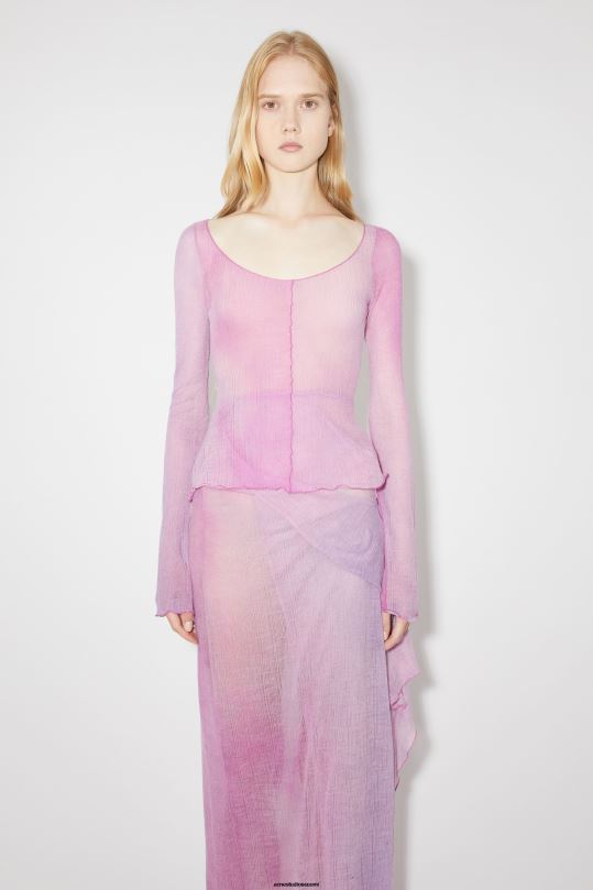Acne Studios vaatteet orkidea violetti 0VF2B211 hieno neulottu huippukiitorataesitys