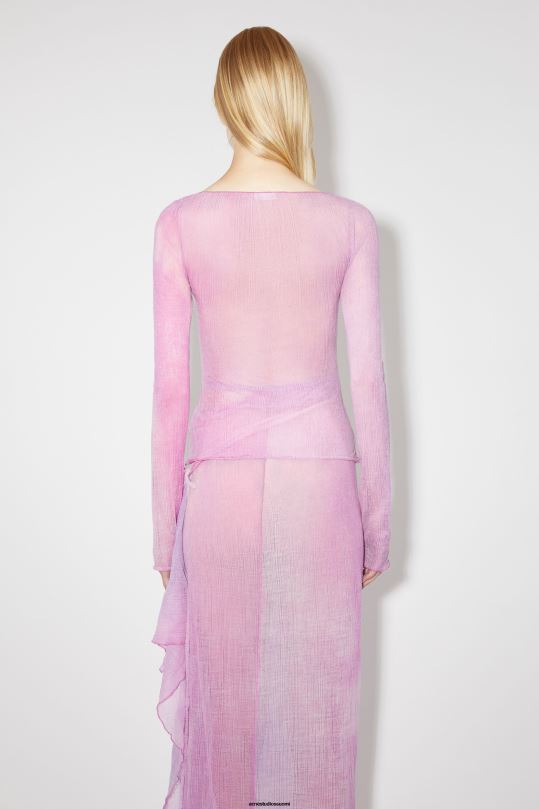 Acne Studios vaatteet orkidea violetti 0VF2B211 hieno neulottu huippukiitorataesitys