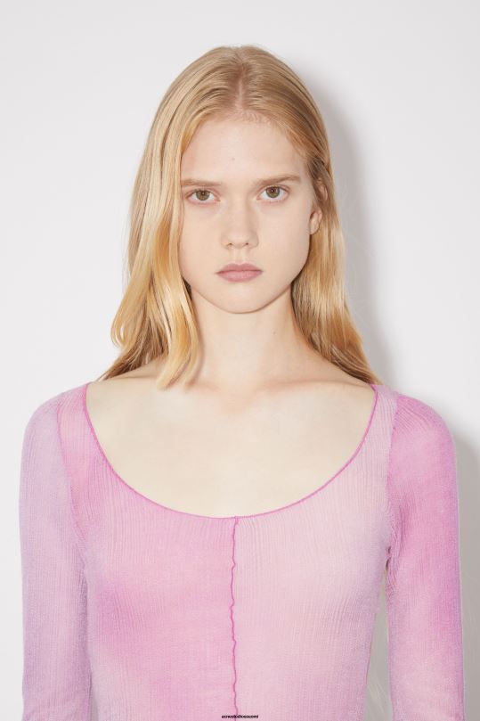 Acne Studios vaatteet orkidea violetti 0VF2B211 hieno neulottu huippukiitorataesitys