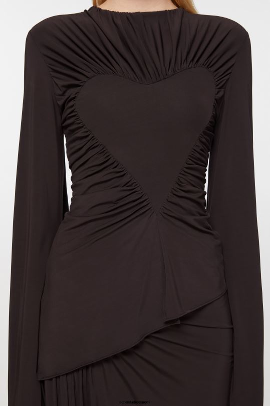 Acne Studios vaatteet pähkinänruskea 0VF2B381 epäsymmetrinen draped toppi