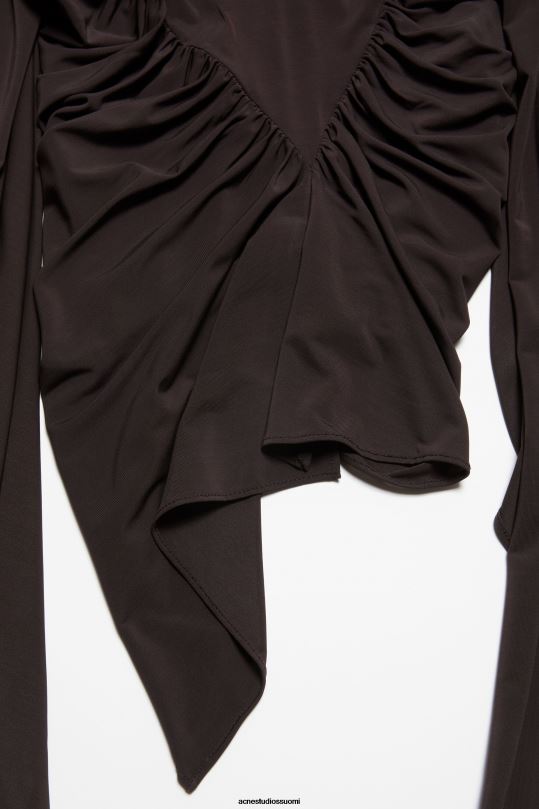 Acne Studios vaatteet pähkinänruskea 0VF2B381 epäsymmetrinen draped toppi