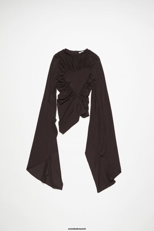 Acne Studios vaatteet pähkinänruskea 0VF2B381 epäsymmetrinen draped toppi