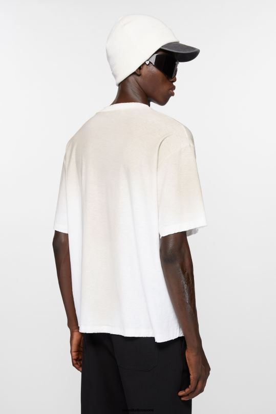 Acne Studios vaatteet pölyisen valkoinen 0VF2B1085 logollinen t-paita - rento istuvuus