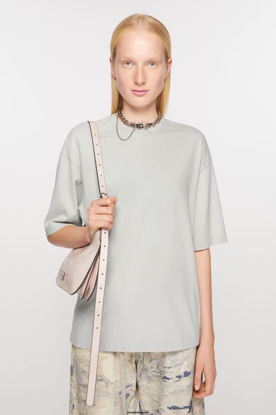 Acne Studios vaatteet pehmeä sininen 0VF2B360 pyöreäkauluksinen t-paita - rento istuvuus