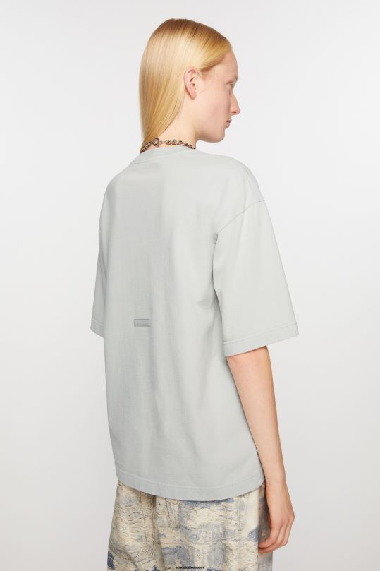 Acne Studios vaatteet pehmeä sininen 0VF2B360 pyöreäkauluksinen t-paita - rento istuvuus