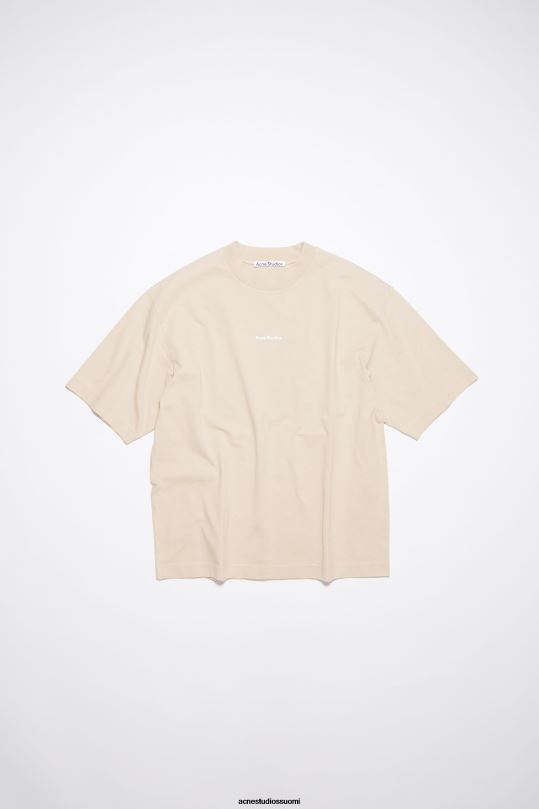 Acne Studios vaatteet samppanja beige 0VF2B1028 logollinen t-paita
