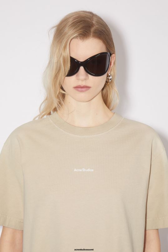 Acne Studios vaatteet samppanja beige 0VF2B212 logollinen t-paita