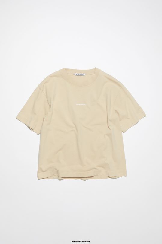 Acne Studios vaatteet samppanja beige 0VF2B212 logollinen t-paita