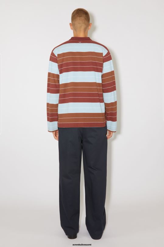 Acne Studios vaatteet syvän punainen/pölysininen 0VF2B1141 poolo pitkähihainen t-paita - rento istuvuus unisex