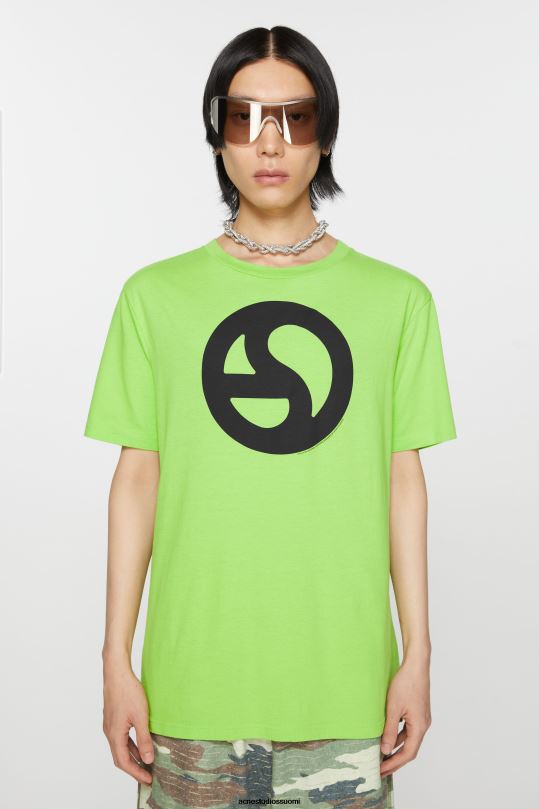 Acne Studios vaatteet terävä vihreä 0VF2B1092 painettu t-paita