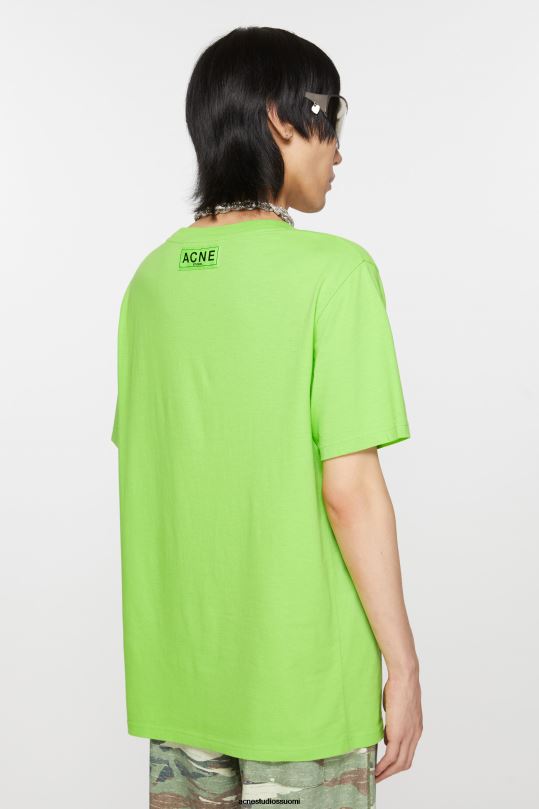 Acne Studios vaatteet terävä vihreä 0VF2B1092 painettu t-paita