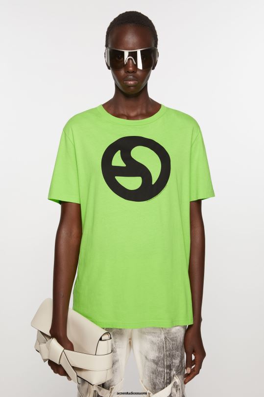 Acne Studios vaatteet terävä vihreä 0VF2B361 painettu t-paita