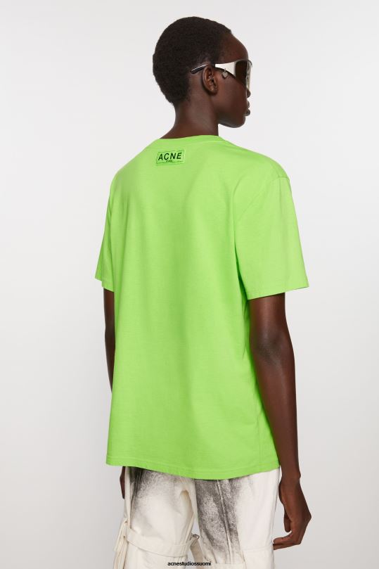 Acne Studios vaatteet terävä vihreä 0VF2B361 painettu t-paita