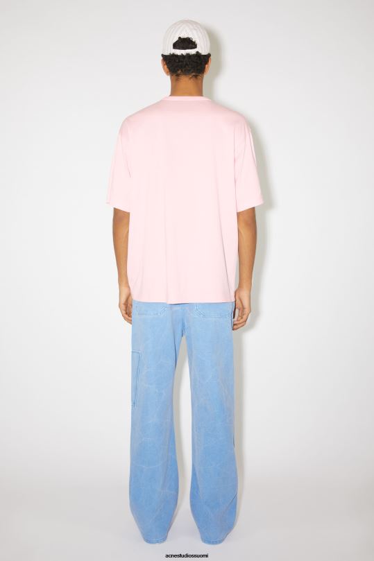 Acne Studios vaatteet vaalea pinkki 0VF2B1131 pyöreä kaula-aukkoinen t-paita - rento istuvuus unisex