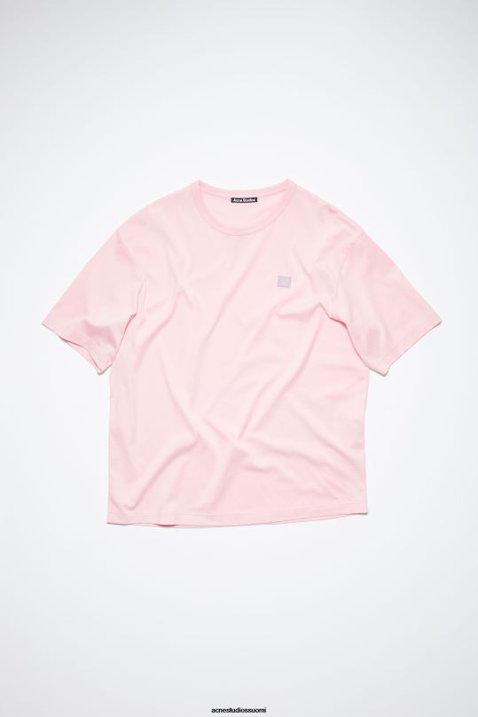 Acne Studios vaatteet vaalea pinkki 0VF2B1131 pyöreä kaula-aukkoinen t-paita - rento istuvuus unisex