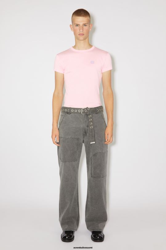 Acne Studios vaatteet vaalea pinkki 0VF2B1135 pyöreäkauluksinen t-paita - istuva unisex