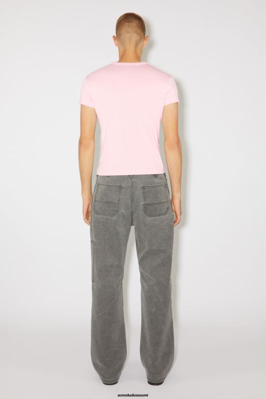 Acne Studios vaatteet vaalea pinkki 0VF2B1135 pyöreäkauluksinen t-paita - istuva unisex