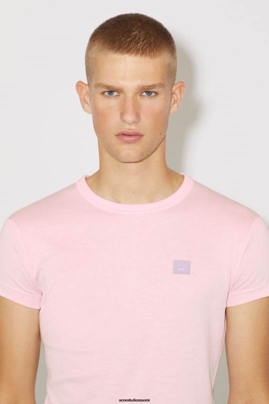 Acne Studios vaatteet vaalea pinkki 0VF2B1135 pyöreäkauluksinen t-paita - istuva unisex