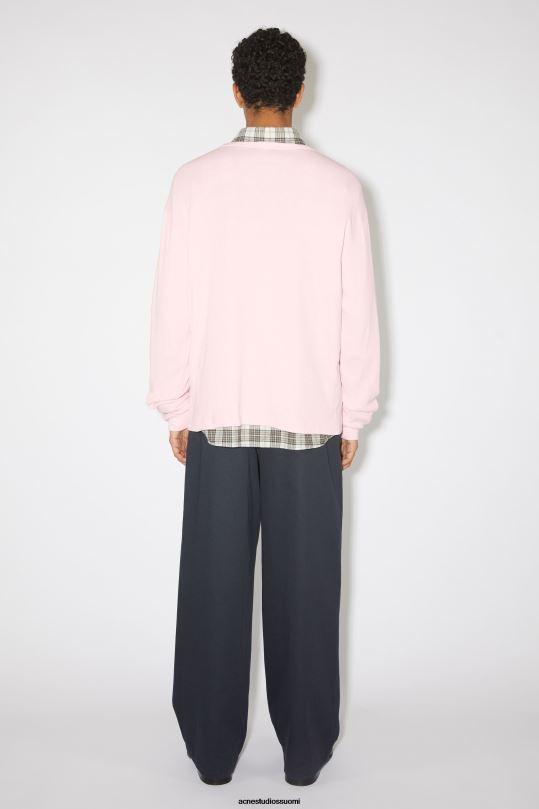 Acne Studios vaatteet vaalea pinkki 0VF2B1136 painettu pitkähihainen t-paita - normaali istuvuus unisex