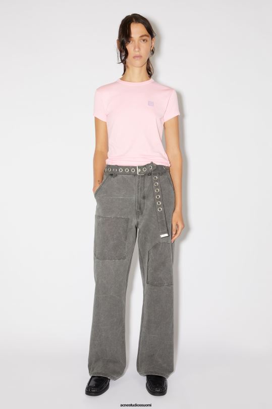 Acne Studios vaatteet vaalea pinkki 0VF2B389 pyöreäkauluksinen t-paita - istuva unisex