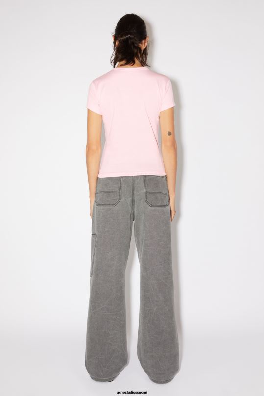 Acne Studios vaatteet vaalea pinkki 0VF2B389 pyöreäkauluksinen t-paita - istuva unisex