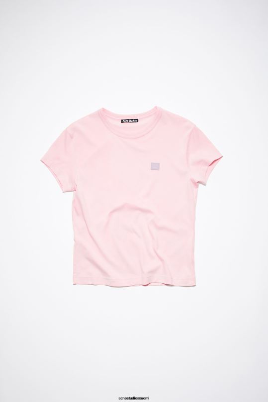 Acne Studios vaatteet vaalea pinkki 0VF2B389 pyöreäkauluksinen t-paita - istuva unisex