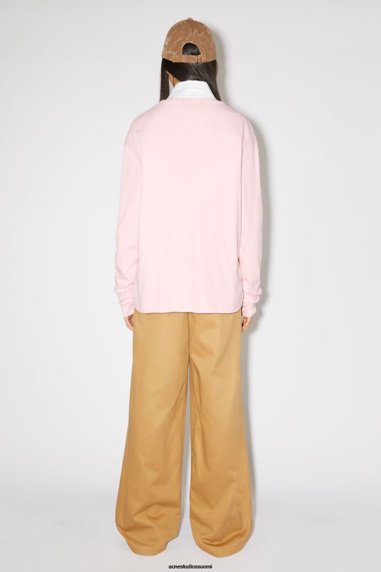 Acne Studios vaatteet vaalea pinkki 0VF2B390 painettu pitkähihainen t-paita - normaali istuvuus unisex