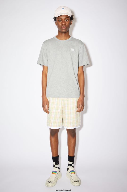 Acne Studios vaatteet vaaleanharmaa melansi 0VF2B1012 pyöreäkauluksinen t-paita - normaali istuvuus unisex