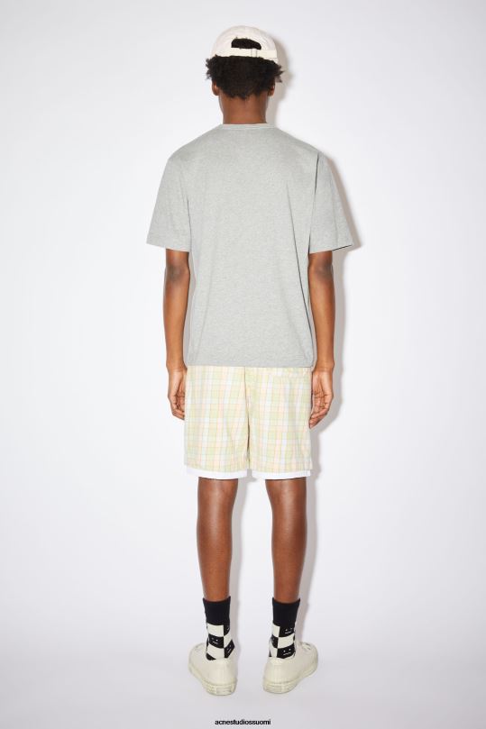 Acne Studios vaatteet vaaleanharmaa melansi 0VF2B1012 pyöreäkauluksinen t-paita - normaali istuvuus unisex