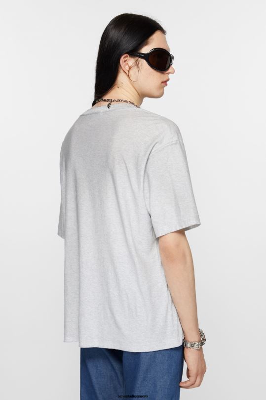Acne Studios vaatteet vaaleanharmaa melansi 0VF2B1013 logollinen t-paita - rento istuvuus