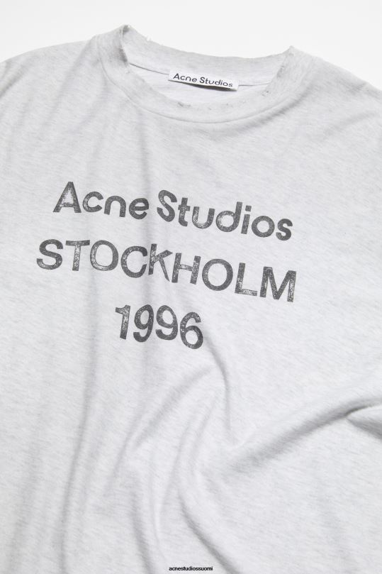 Acne Studios vaatteet vaaleanharmaa melansi 0VF2B1013 logollinen t-paita - rento istuvuus