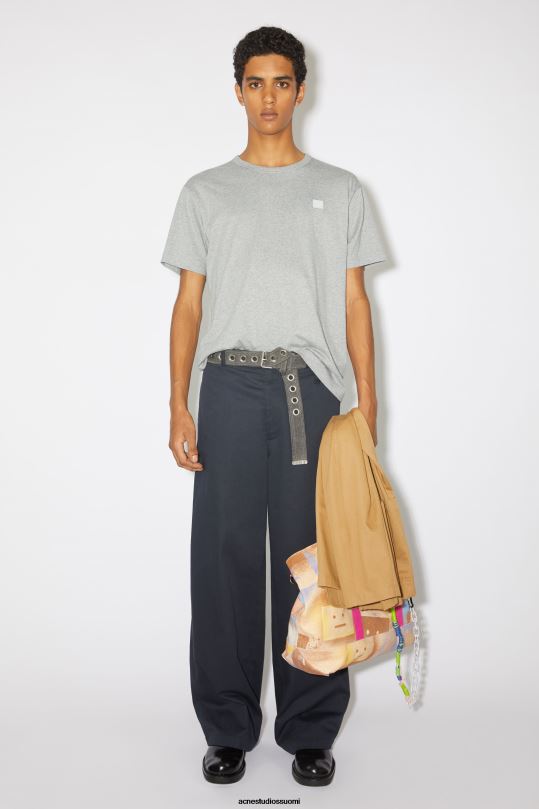 Acne Studios vaatteet vaaleanharmaa melansi 0VF2B1027 pyöreä kaula-aukkoinen t-paita - normaali istuvuus unisex
