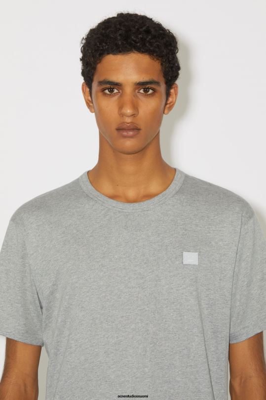 Acne Studios vaatteet vaaleanharmaa melansi 0VF2B1027 pyöreä kaula-aukkoinen t-paita - normaali istuvuus unisex