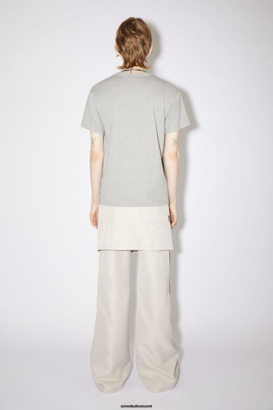 Acne Studios vaatteet vaaleanharmaa melansi 0VF2B195 pyöreäkauluksinen t-paita - normaali istuvuus unisex