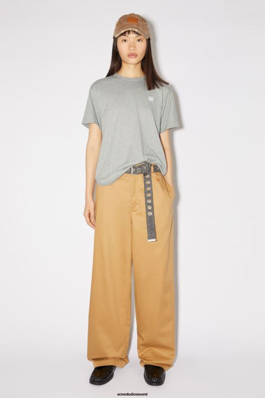 Acne Studios vaatteet vaaleanharmaa melansi 0VF2B206 pyöreä kaula-aukkoinen t-paita - normaali istuvuus unisex
