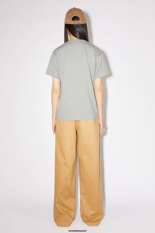 Acne Studios vaatteet vaaleanharmaa melansi 0VF2B206 pyöreä kaula-aukkoinen t-paita - normaali istuvuus unisex