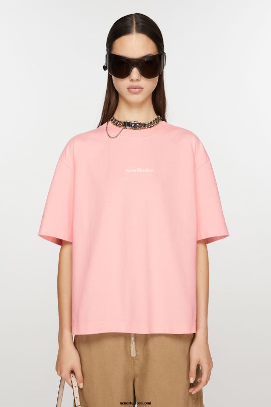 Acne Studios vaatteet vaaleanpunainen 0VF2B362 t-paidan leimalogo