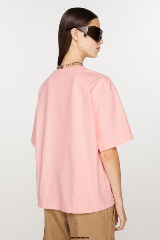 Acne Studios vaatteet vaaleanpunainen 0VF2B362 t-paidan leimalogo