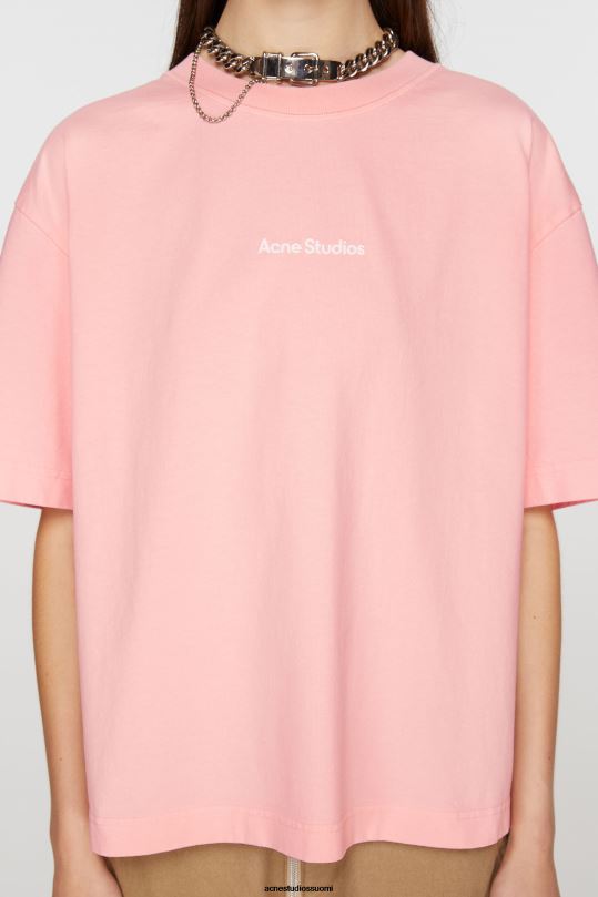 Acne Studios vaatteet vaaleanpunainen 0VF2B362 t-paidan leimalogo