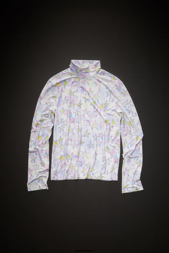 Acne Studios vaatteet vaaleanpunainen/multi 0VF2B1139 painettu toppi - istuva istuvuus unisex