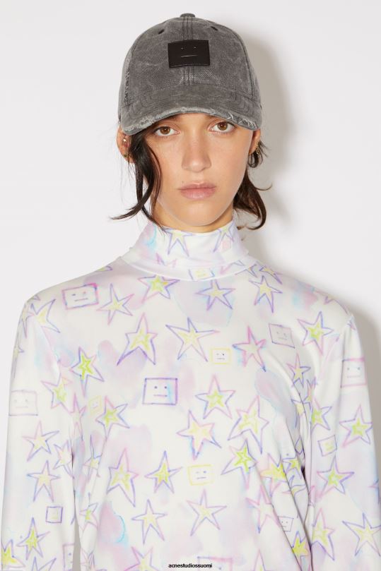 Acne Studios vaatteet vaaleanpunainen/multi 0VF2B393 painettu toppi - istuva istuvuus unisex